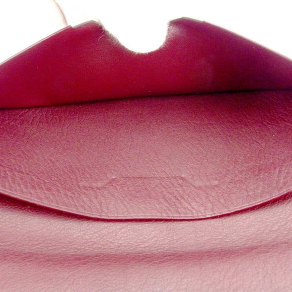 Cartier length wallet cabochon Bordeaux leather Auth used T18091 - Picture 7 of 8